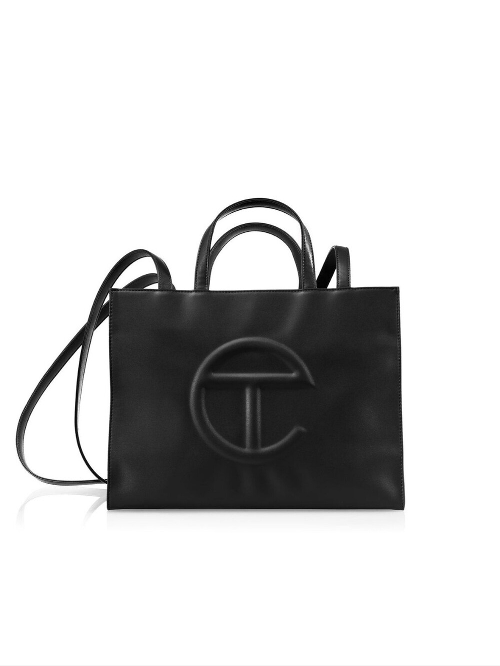 Telfar Medium Shopping Bag Black Brand New NWT Vegan Leather Tote Crossbody